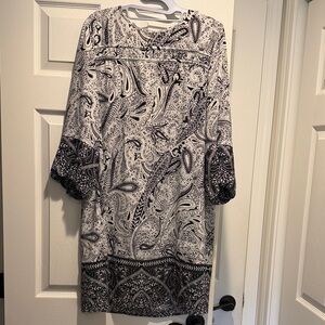 LOFT Monochrome Paisley Tunic Dress